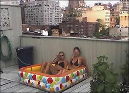on a rooftop in New York