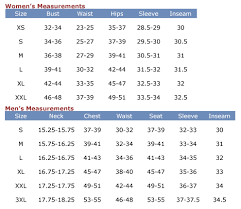 clothing size chart