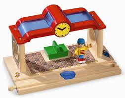 wooden train station
