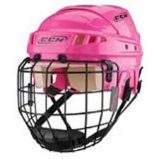 pink hockey helmet
