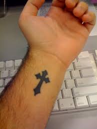 cross wrist tattoo