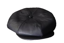 black leather cap