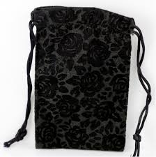 Black Velvet Pouch - Rose