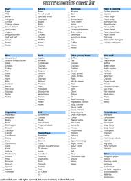 printable grocery list