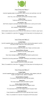 sample menus