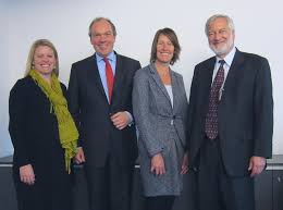 v.l.) empfängt die Delegation der University of Utah (v.r.n.l.), Robert Newman, Johanna Watzinger-Tharp und Courtney McBeth. - 2012-088-2