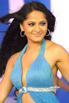 A TEAM: Anushka Showing Her Thigh and Navel in Blue Dress