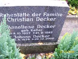 Grab von Anneliese Decker (geb. Keller) (08.10.1927-21.09.1987 ...
