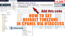 🔴LIVE] How to set default TimeZone via htaccess in cPanel? - YouTube