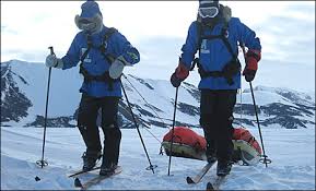 Gavin Booth (left) and Adam Wilton completed the trek without assistance - _45381910_southpole_466_282