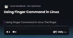 Using Finger Command in Linux | daily.dev