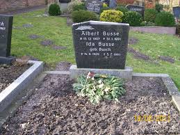 Grabstein von Albert Busse (15.12.1907-31.01.1991), Friedhof Marienchor. Häufige Nachnamen auf diesem Friedhof: