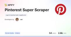 Pinterest Super Scraper · Apify