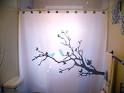 SHOWER CURTAIN Birds Tree Blue Branch Blossom Lovebirds for sale