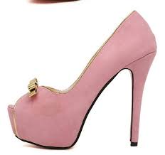 Baby Pink Bow Front High Heels · Enix Fashion · Online Store ...