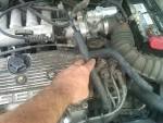 96 ford escort: a 1.9 litre engine, there is a line..intake