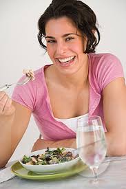 Image result for women eating salad and smiling