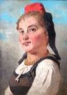 juergen-wollmann.de:::.. Bild Gemälde - Humbert - Mädchen mit roter Kappe - humb01-1sg