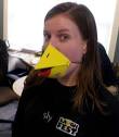 off her chicken beak.