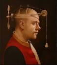 Fan Man 10" x 8 " oil on board