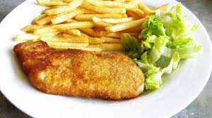 Image result for schnitzel mit pommes