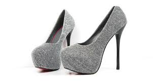 Sexy Platform Pumps Red Bottom Glitter High Heels Black Silver ...