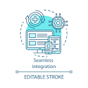 Seamless integration concept icon. Referral marketing idea thin ...