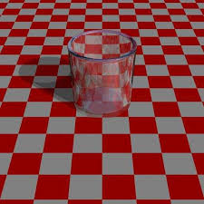 Image result for sphere checkered plane raytrace