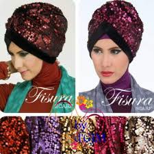 Turban Pesta Glitzy Model Turban Pesta Exclusive | Kerudung Modern