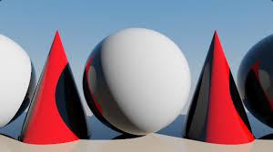 Image result for sphere checkered plane raytrace