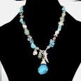 Blue Turquoise Stone Beads Costume Necklace Jewelry Wholesale