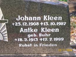 Grab von Johann Kleen (25.12.1908-13.10.1987), Friedhof Moorlage
