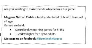 Image result for Ledbury Magpies Netball Club