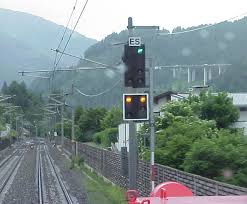 (Beispielbild von Marcus Mandelartz: Einfahrsignal am Brenner, der untere Signalschirm ist das Vorsignal.)
