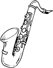 Saxophone coloring page