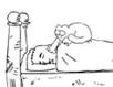 cat waking up owner