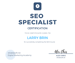 Reliablesoft Digital Marketing Certificate