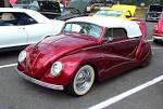 1966 Volkswagen Bug Convertible Custom --Candy Apple Maroon w/White Top