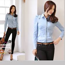 Kemeja Kerja Wanita Import Lengan Panjang Blue | baju | Pinterest ...