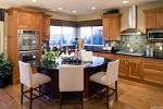 Appliances: Comely Wooden Interior Open Kitchen Living Room Ideas ...