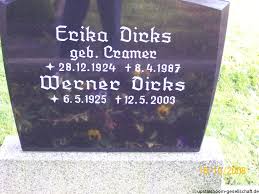 Grab von Erika Dirks (geb. Cramer) (28.12.1924-08.04.1987 ...