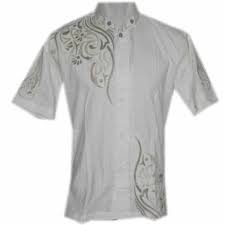 model baju koko lengan pendek terbaru motif kombinasi
