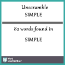 Unscramble SIMPLE - Unscrambled 82 words from letters in SIMPLE