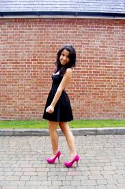 Black Verycouk Dresses, Hot Pink Bright Pink Linzi Shoes Heels ...