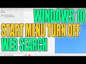 Windows 10 Turn Off Web Search In Start Menu - YouTube