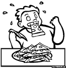 People Eating coloring page