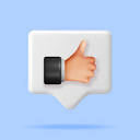 3D Thumbs Up Hand Gesture Button Isolated. Render Like Hand ...