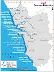 Goa Beaches Map, Beaches in Goa