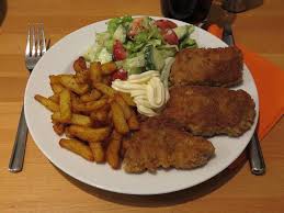 Image result for schnitzel mit pommes