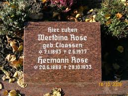 Grab von Hermann Rose (20.06.1889-28.10.1933), Friedhof Norden-neuer Friedhof - na518